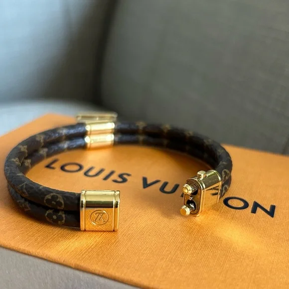 Louis Vuitton Petite Malle Charm Bracelet Twice Monogram Canvas Gold Hardware